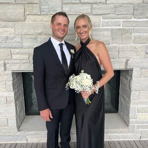 Azazie Black Halter Wedding Dress